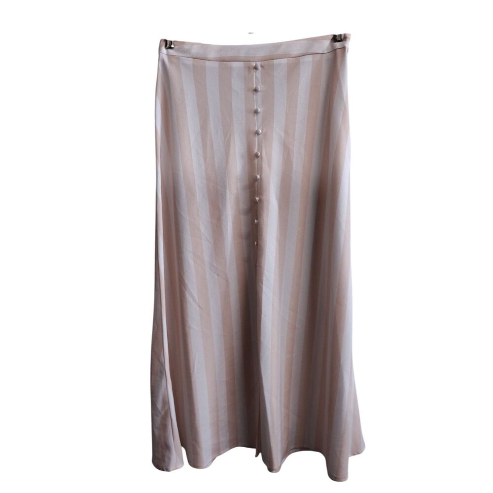 APT.9 Women's Small White and Pink Stripe Maxi‎ Skirt